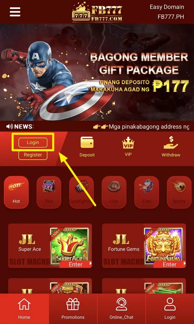 FB777 Login Password