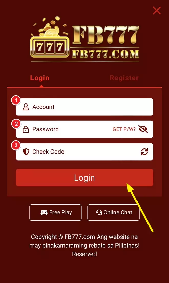 FB777 Register Login